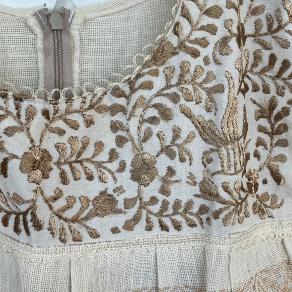 Cream Vintage embroidered mexican sheath dress - Picture 6 of 9